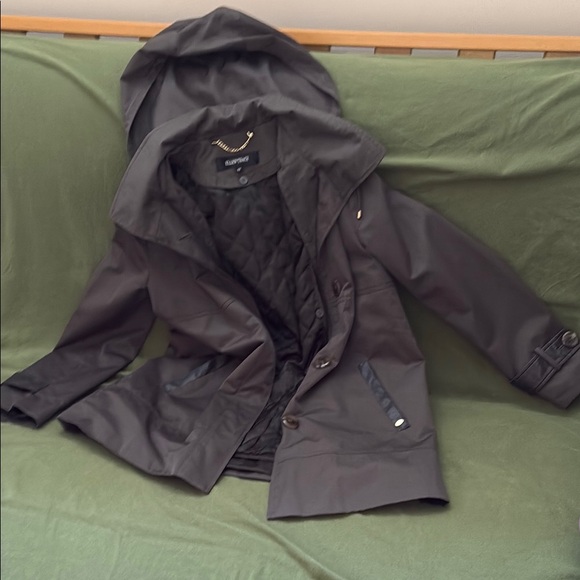 Ellen Tracy Charcoal Hooded Coat - Picture 1 of 11